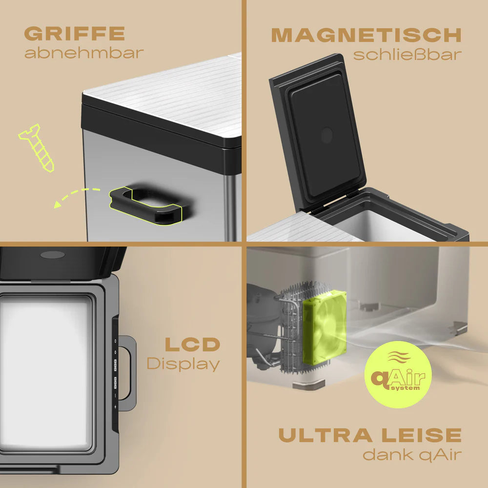 DUAL IceCube Plug-in Festivals Kompressorkühlbox 2 Kühlbereiche mit App-Steuerung