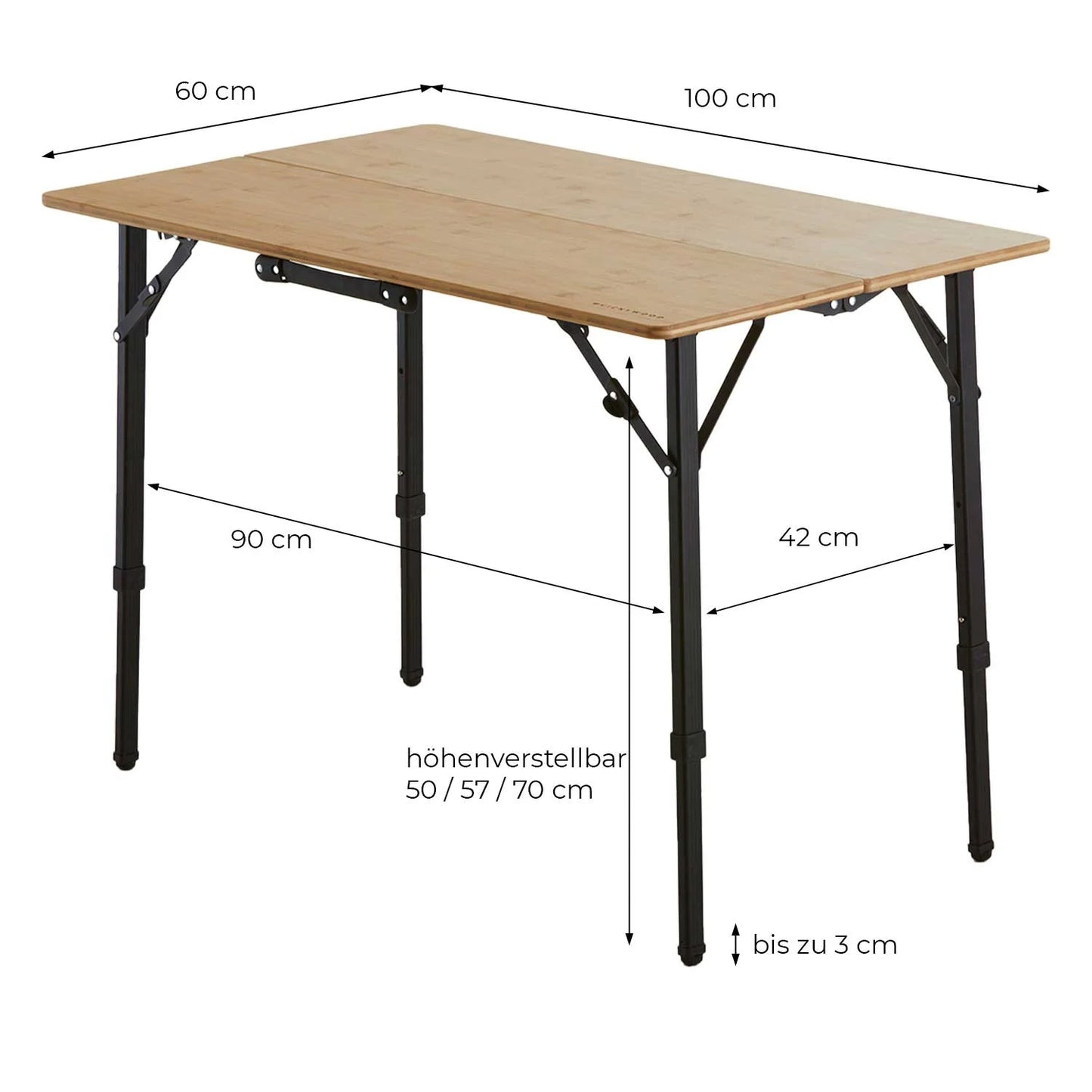 Campingtisch faltbar BAMBOO TWO 100 x 60 cm
