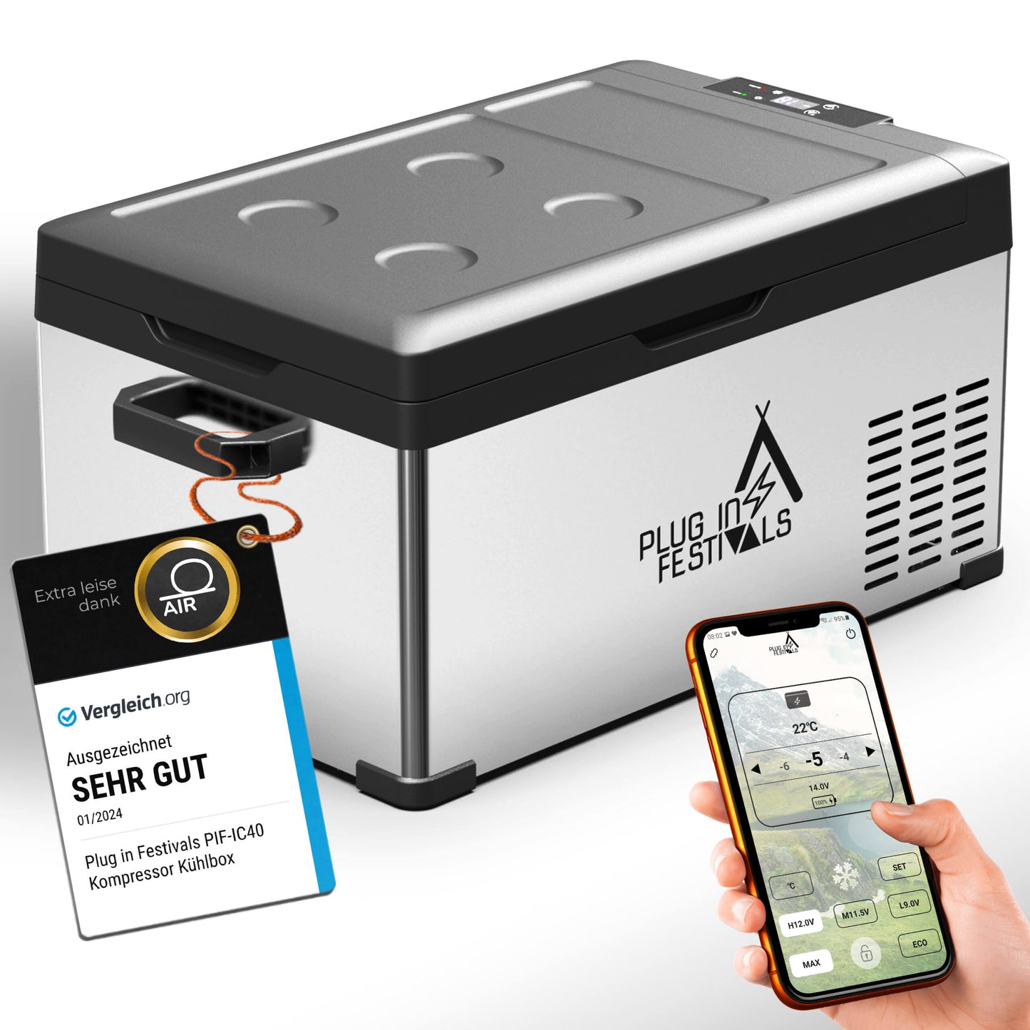 IceCube Plug-in Festivals Kompressorkühlbox mit App-Steuerung NEUE VERSION
