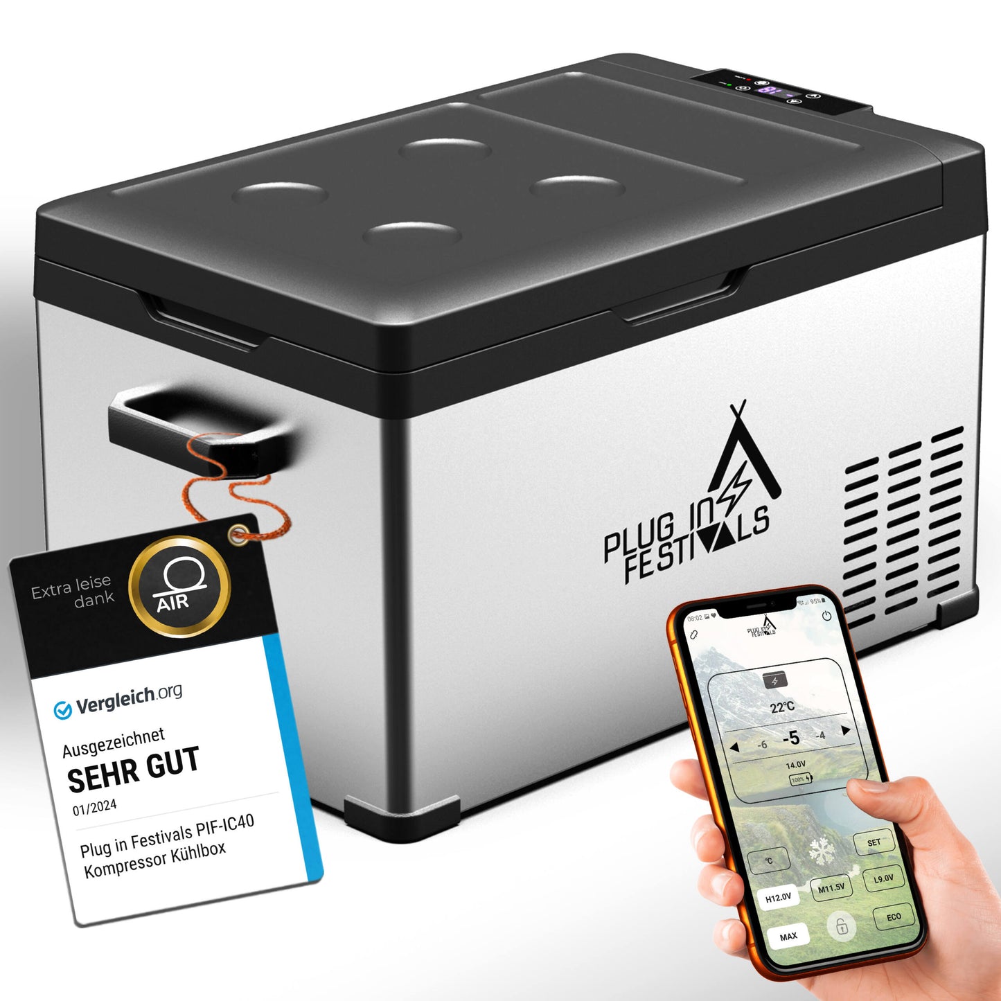 IceCube Plug-in Festivals Kompressorkühlbox mit App-Steuerung NEUE VERSION