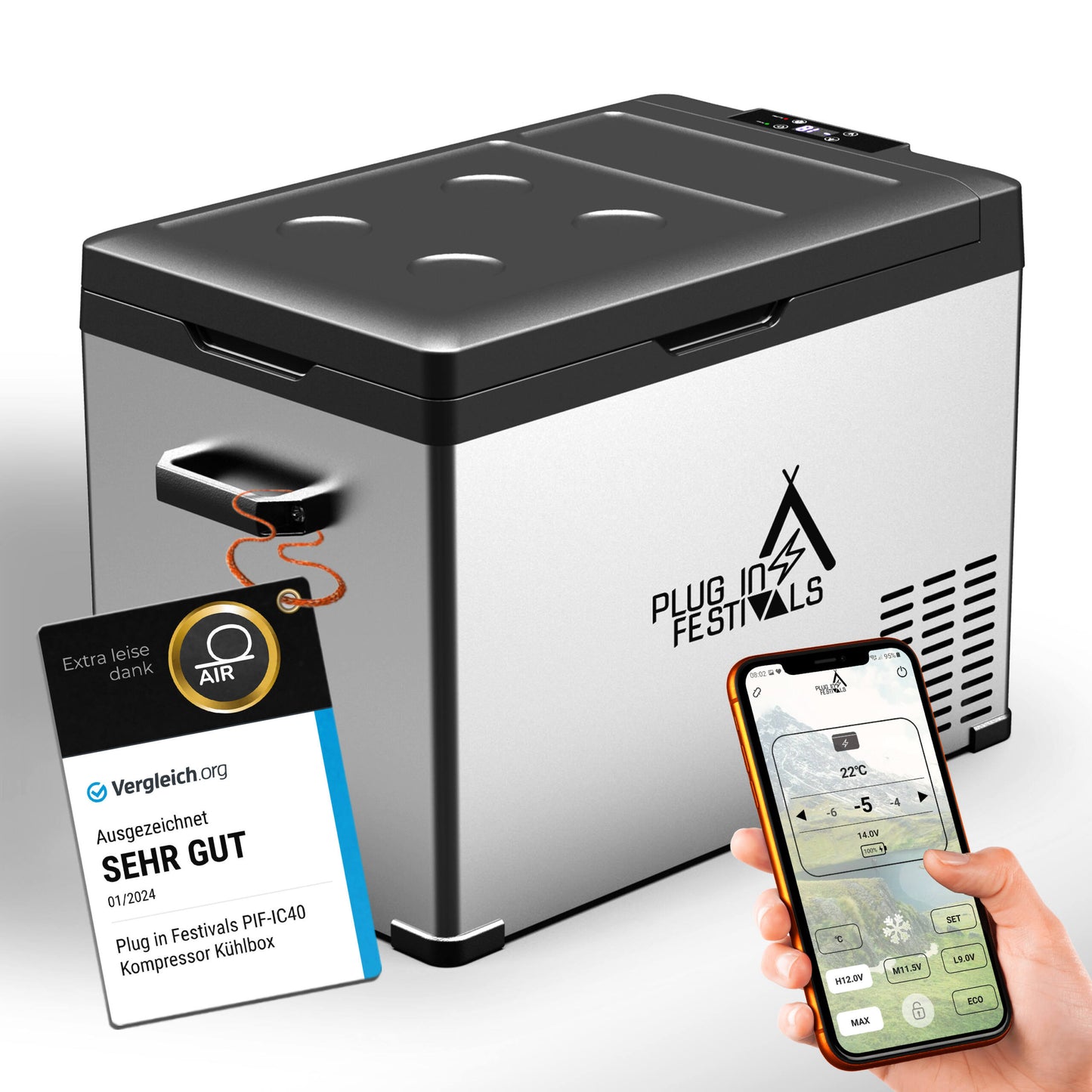IceCube Plug-in Festivals Kompressorkühlbox mit App-Steuerung NEUE VERSION