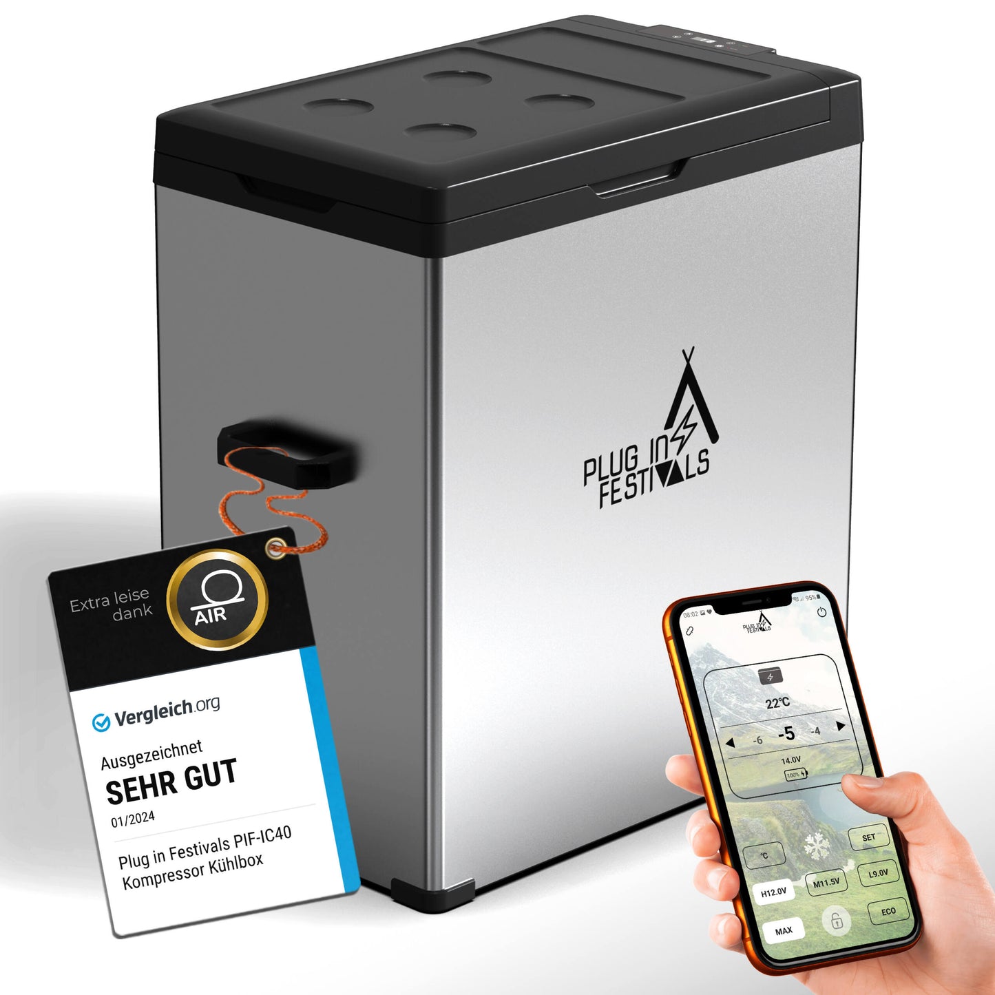 IceCube Plug-in Festivals Kompressorkühlbox mit App-Steuerung NEUE VERSION