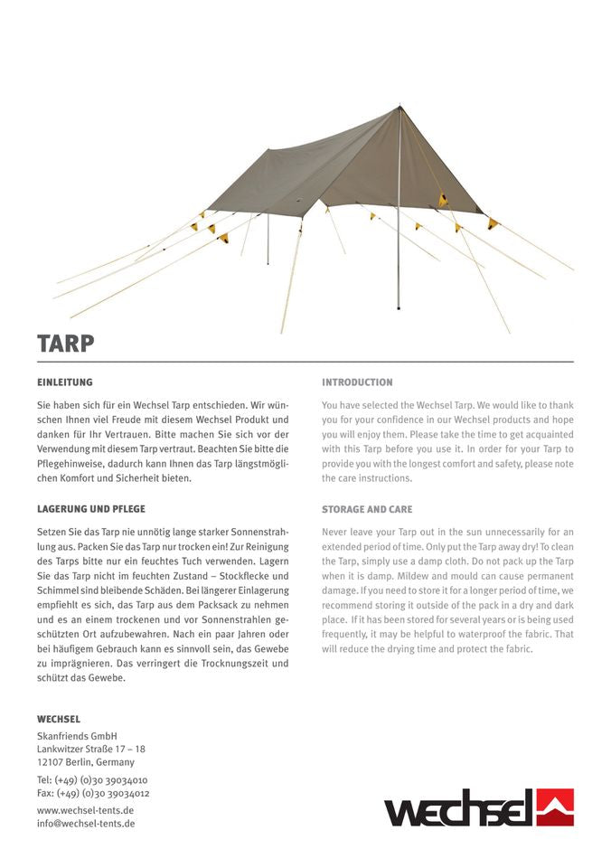 Tarp Travel Line von Wechsel